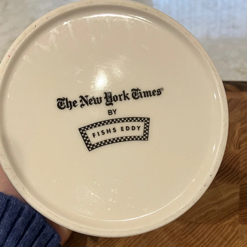 NYT Crossword Puzzle Coffee canister ceramic covered jar Fishs Eddy